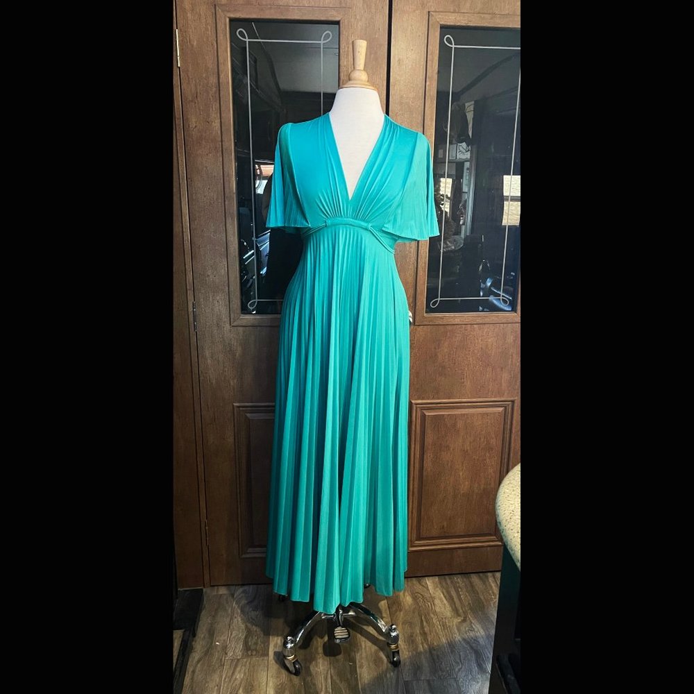 Vintage Butterfly Sleeve Sakowitz Evening Dress